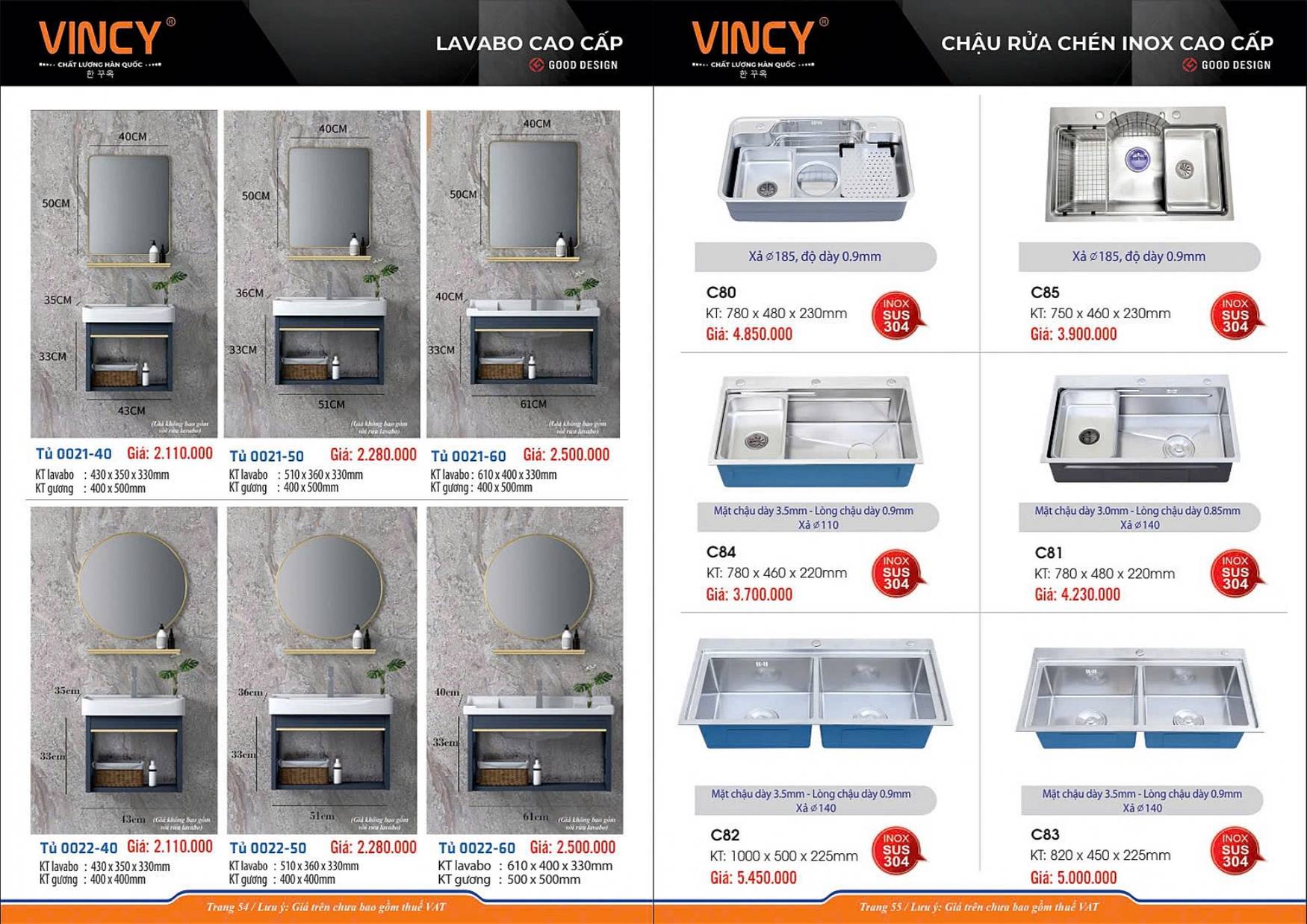 Thiết bị vệ sinh VINCY Catalogue và Bảng giá mới nhất 2025 /Page 28